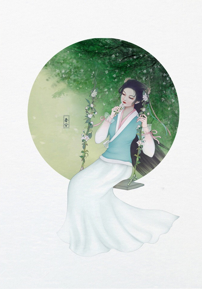 24節(jié)氣古風手機壁紙圖片，超美的女子古風圖片