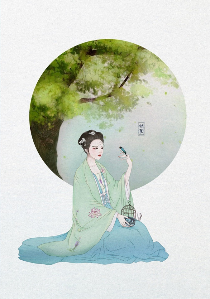 24節(jié)氣古風手機壁紙圖片，超美的女子古風圖片