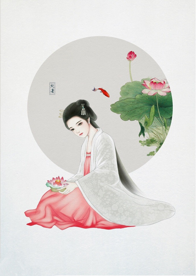 24節(jié)氣古風手機壁紙圖片，超美的女子古風圖片