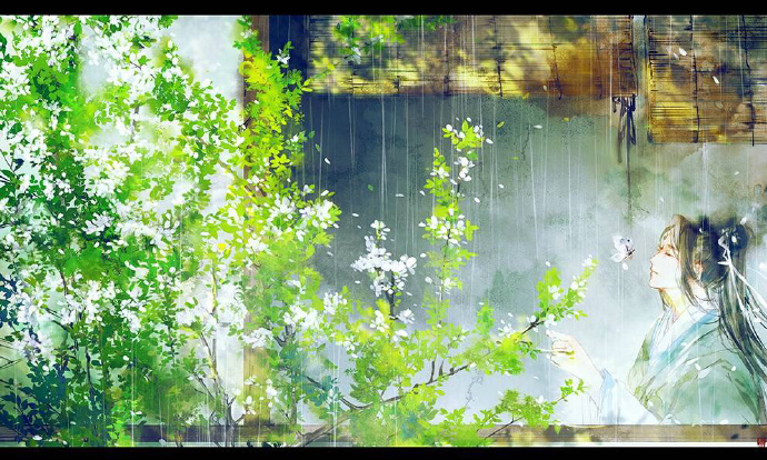 花香滿溢的古風(fēng)圖片，春天意境的唯美古風(fēng)圖片