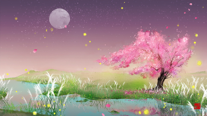 花香滿溢的古風(fēng)圖片，春天意境的唯美古風(fēng)圖片