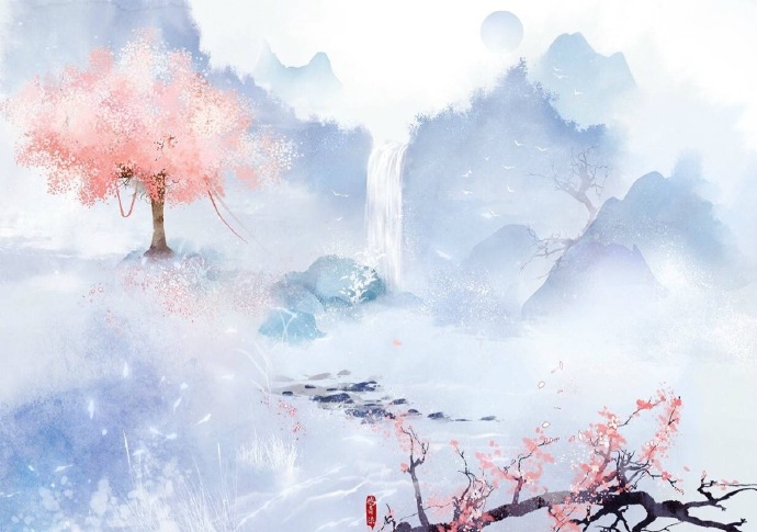 花香滿溢的古風(fēng)圖片，春天意境的唯美古風(fēng)圖片