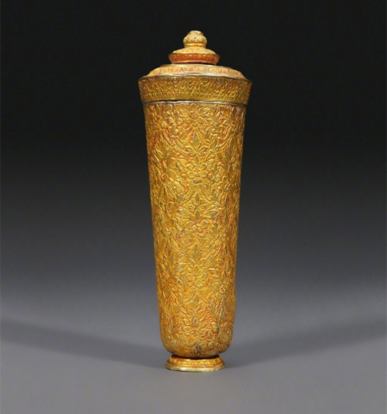 清朝宮廷國書金箔與金筒