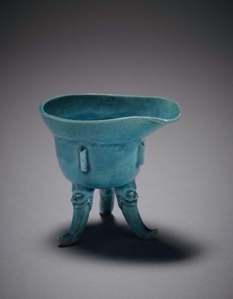 清康熙孔雀藍釉瓷器