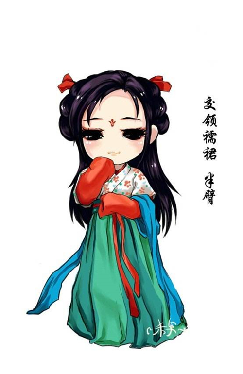 古風(fēng)漢服Q版女子人物圖片