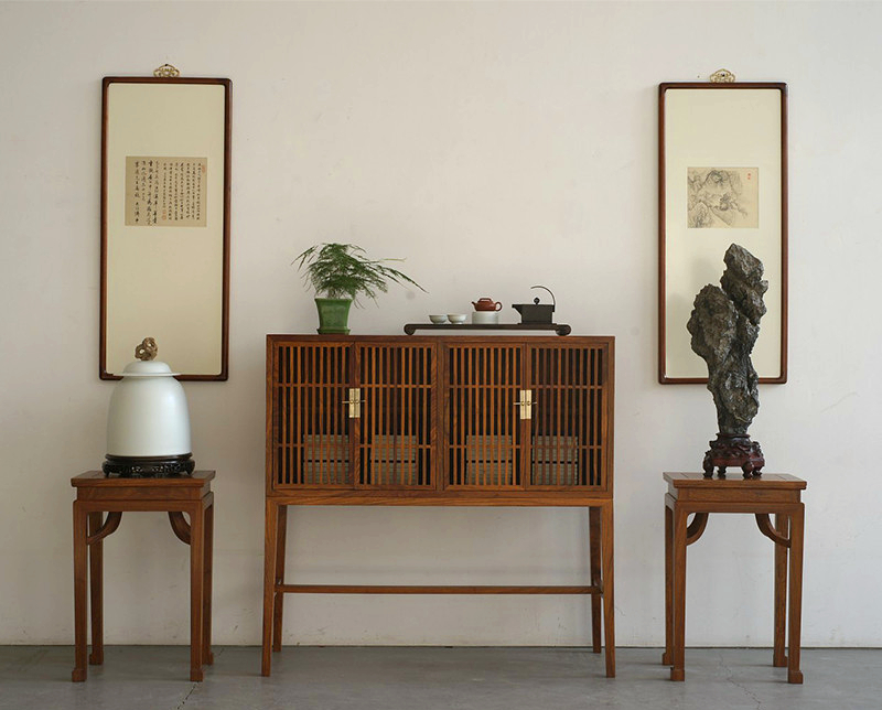 新中式古典實(shí)木矮書柜