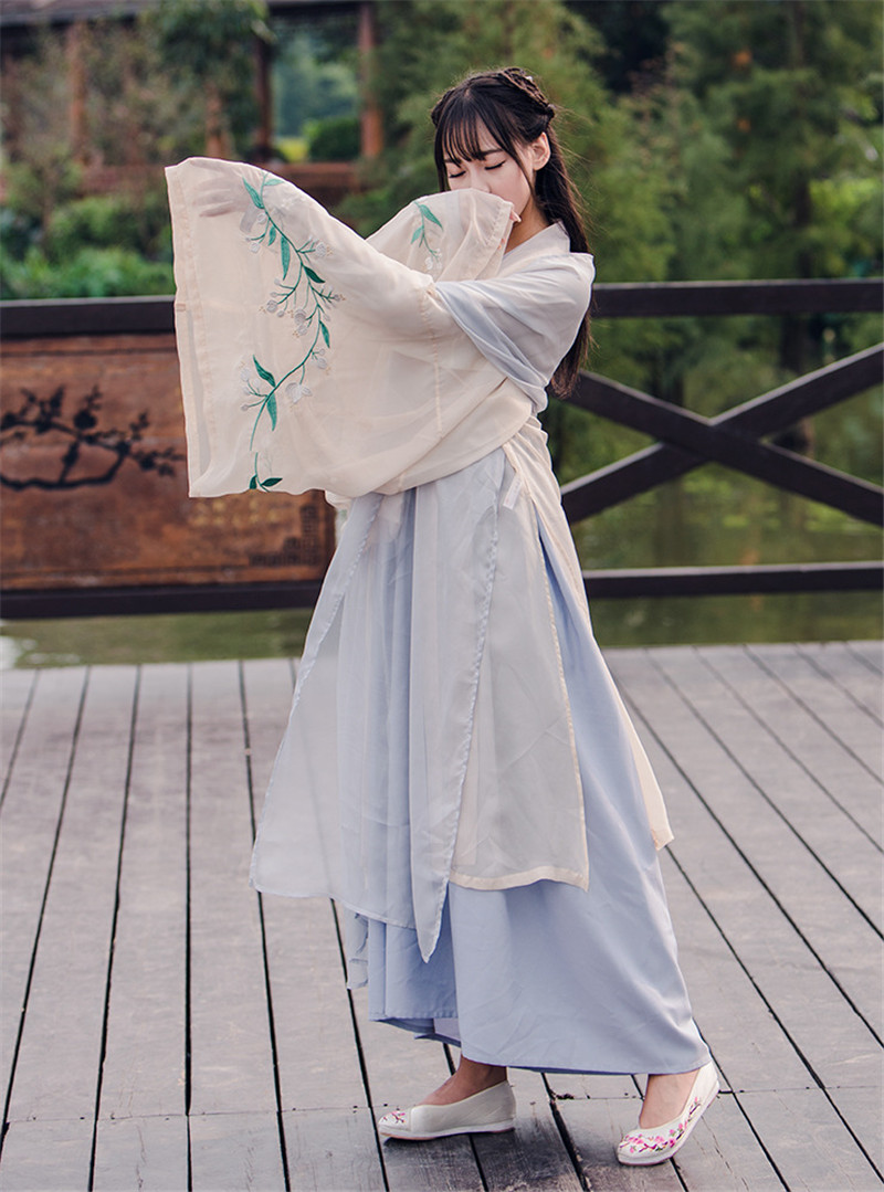 漢元素刺繡秋冬裝三件套