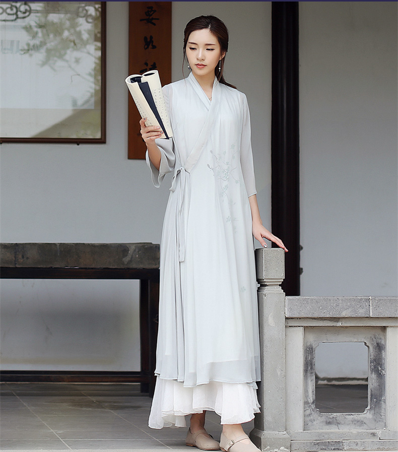 改良漢服漢元素淡雅禪服