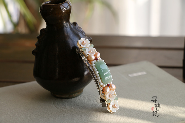 古典發(fā)簪東陵玉珍珠花鈿青玉案