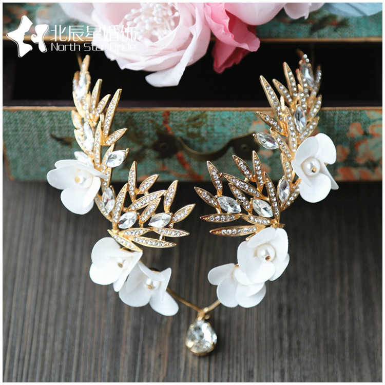 家佳樂文學(xué)新娘結(jié)婚花朵水鉆頭飾額飾