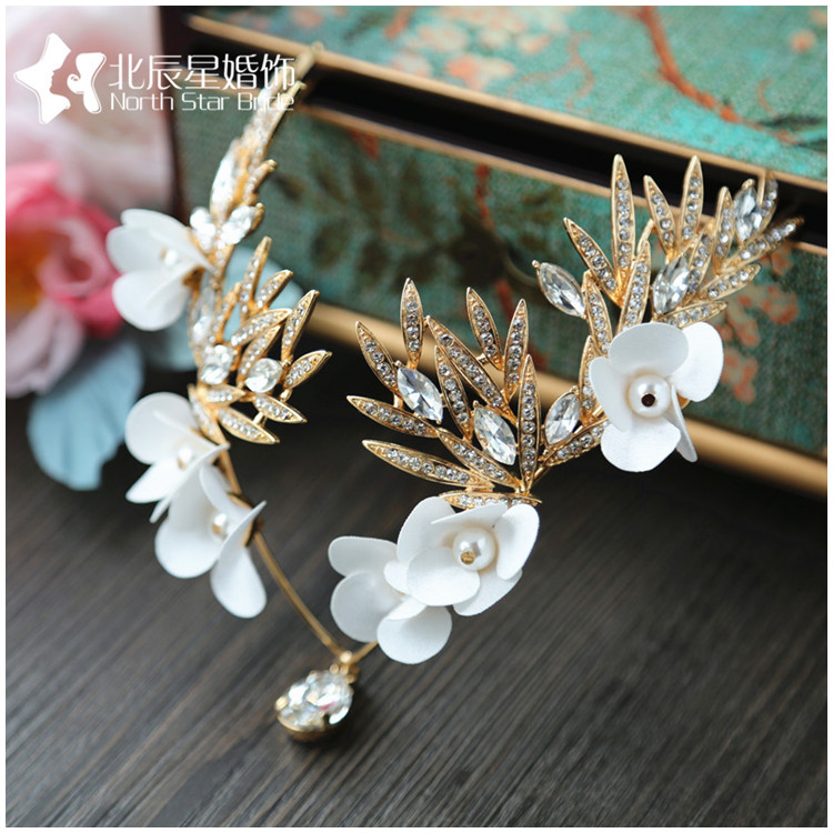 家佳樂文學(xué)新娘結(jié)婚花朵水鉆頭飾額飾