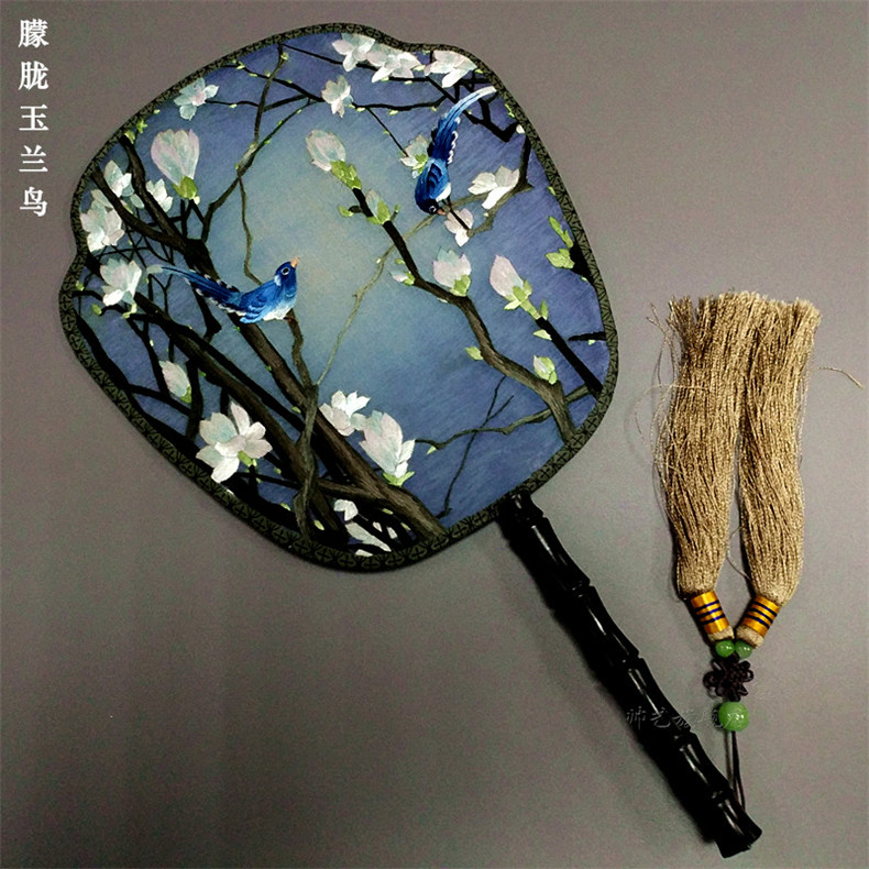 家佳樂(lè)文學(xué)蘇繡雙面繡傳統(tǒng)團(tuán)扇欣賞