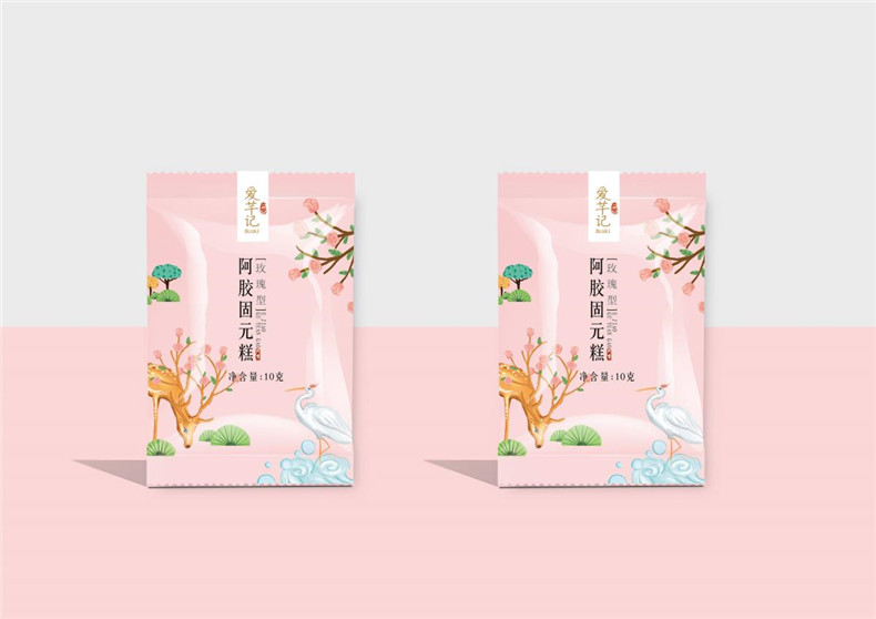 阿膠糕紅糖食品包裝水墨風(fēng)設(shè)計
