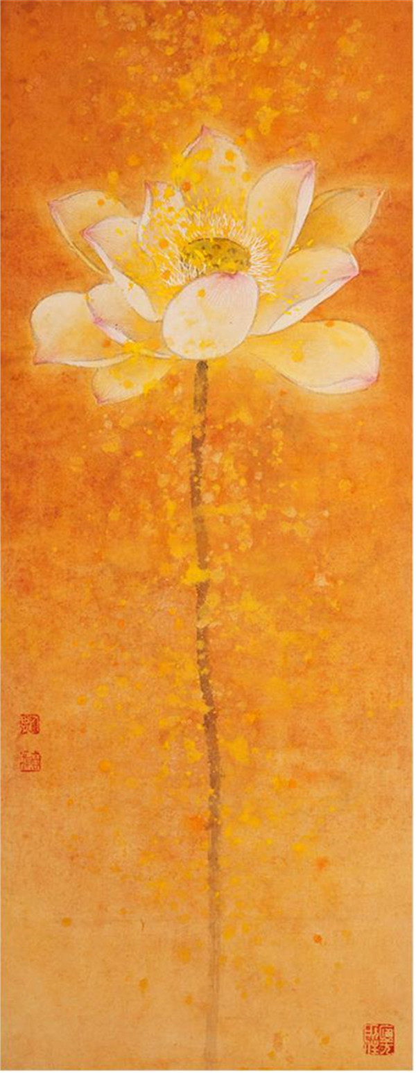 金香典雅荷花國(guó)畫藝術(shù)欣賞