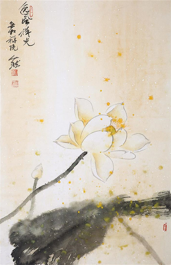 金香典雅荷花國(guó)畫藝術(shù)欣賞