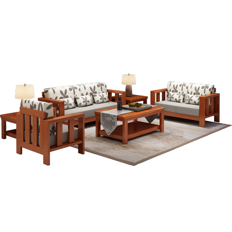 新中式古典簡約實木沙發(fā)組合