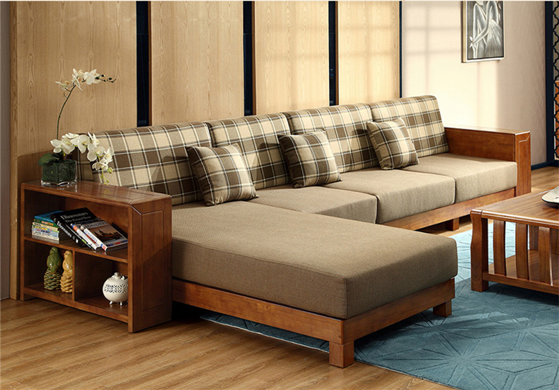 現(xiàn)代新中式實木橡膠木沙發(fā)組合