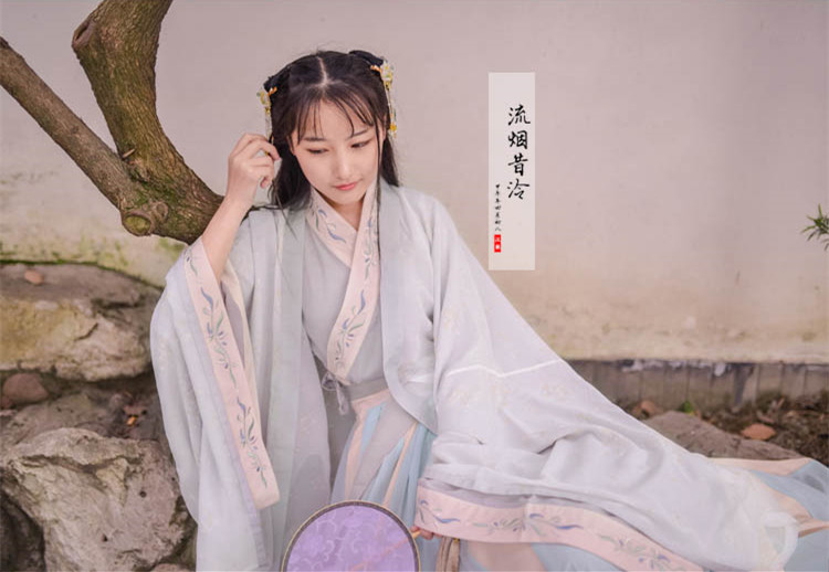 漢服日常女裝繡花交領襦裙大袖衫