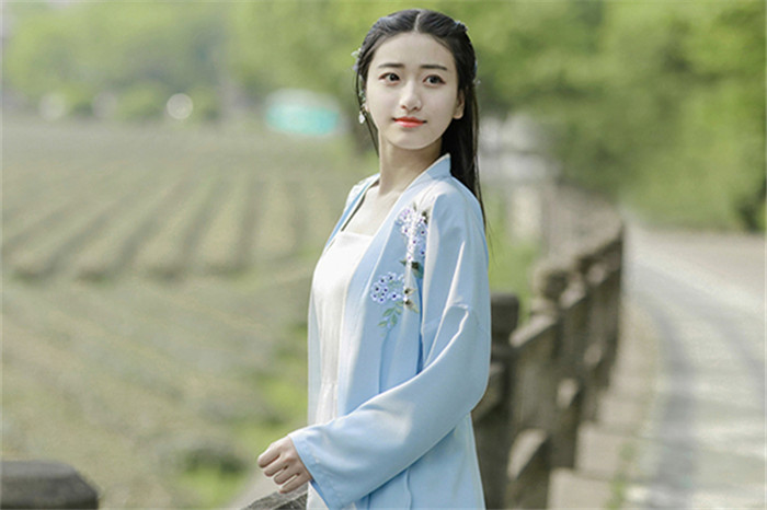  家佳樂文學(xué)設(shè)計(jì)刺繡漢元素長(zhǎng)款褙子