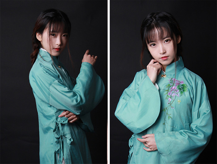 傳統(tǒng)復古立領長袖繡花上衣外套