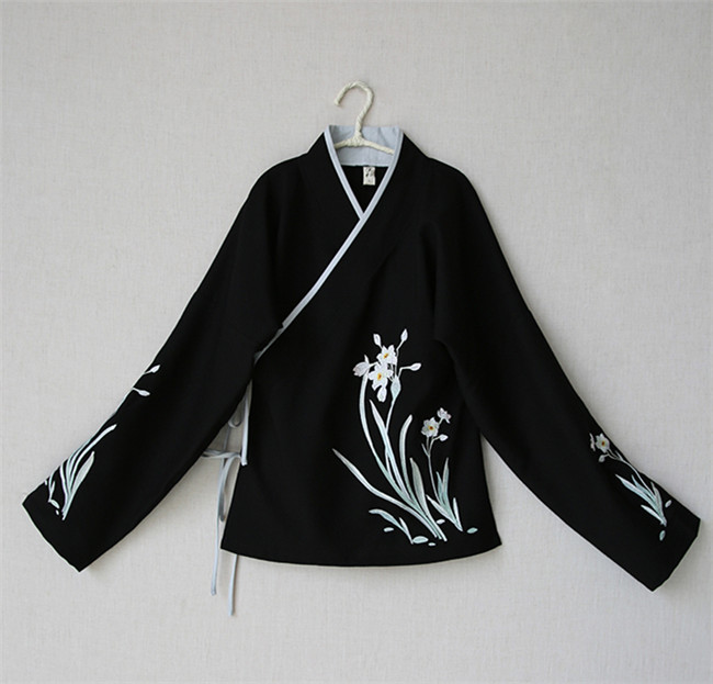 傳統(tǒng)漢元素中式上衣，交領(lǐng)中衣