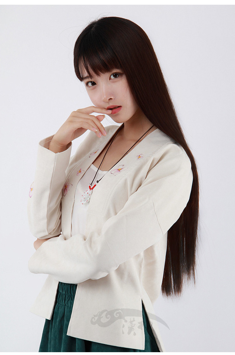 家佳樂文學女裝手繪日常漢服中式對襟上衣