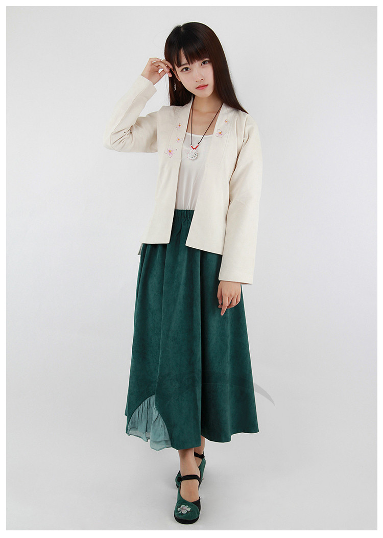 家佳樂文學女裝手繪日常漢服中式對襟上衣