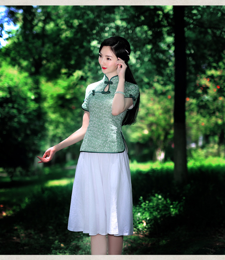 復(fù)古唐裝襯衣立領(lǐng)棉麻襯衫上衣