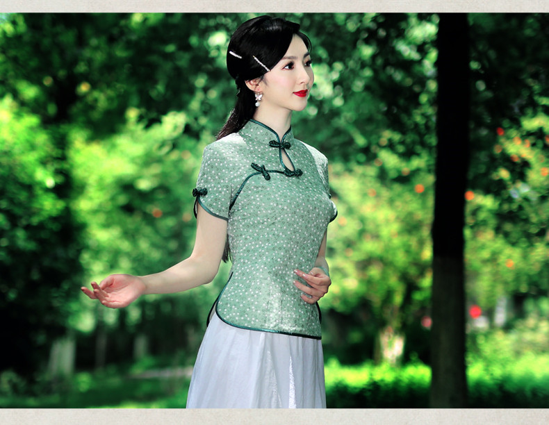 復(fù)古唐裝襯衣立領(lǐng)棉麻襯衫上衣