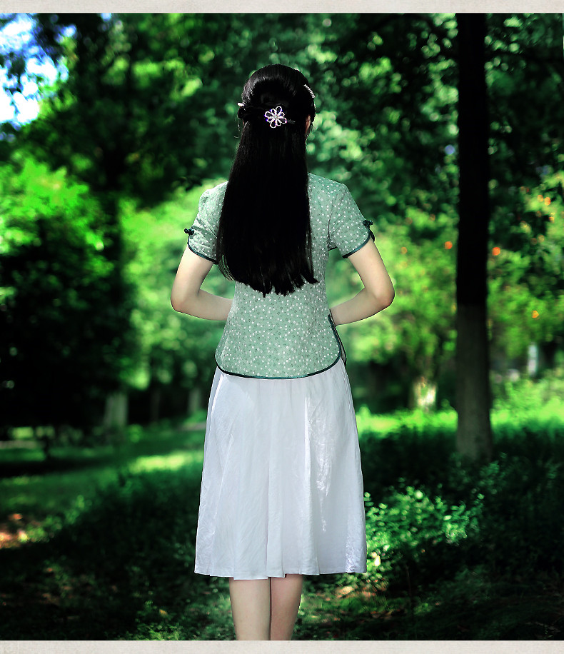 復(fù)古唐裝襯衣立領(lǐng)棉麻襯衫上衣