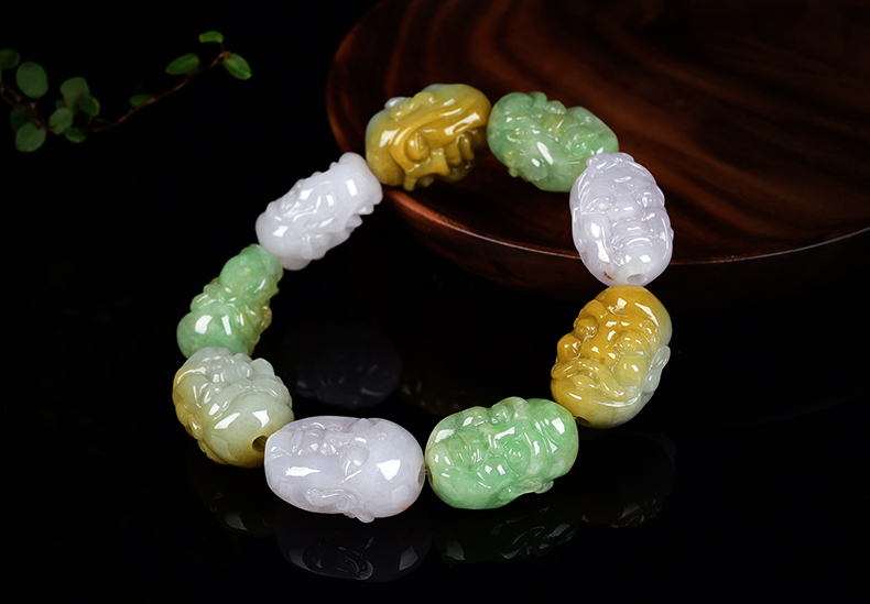 多彩翡翠玉羅漢手鏈