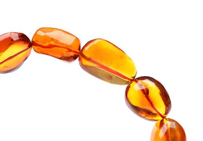 天然金棕珀琥珀不規(guī)則形狀手鏈