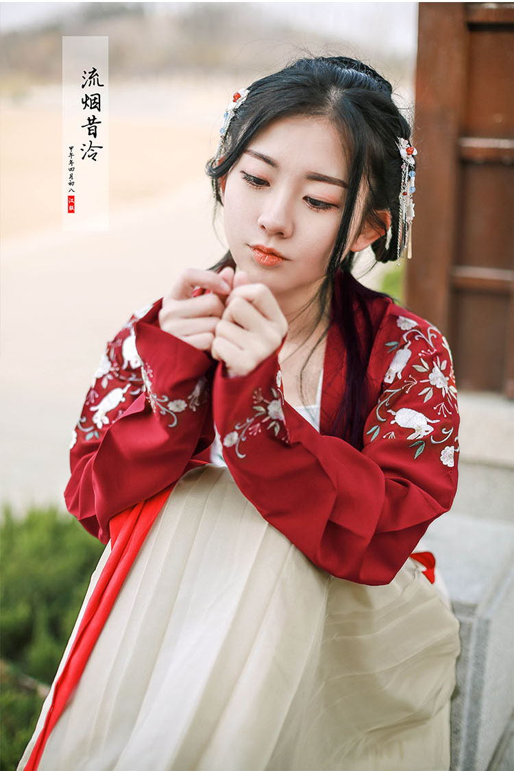 漢服女夏裝對(duì)襟齊腰齊胸襦裙