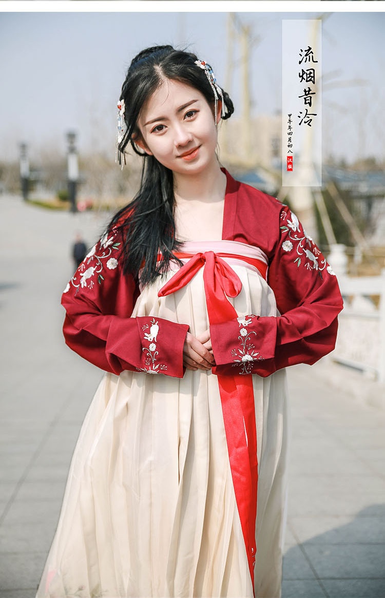 漢服女夏裝對(duì)襟齊腰齊胸襦裙