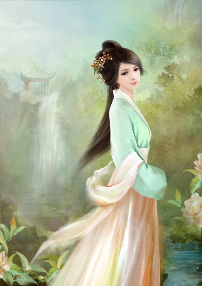 淡雅溫婉的古風(fēng)美女插畫欣賞