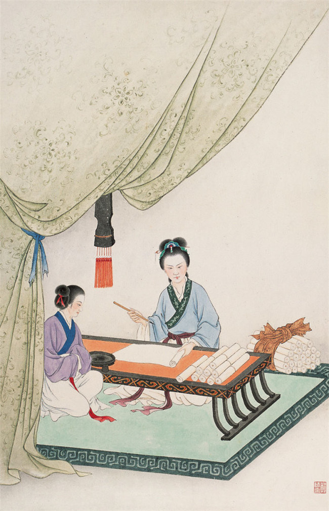 鄭慕康古代女子繪畫(huà)藝術(shù)作品