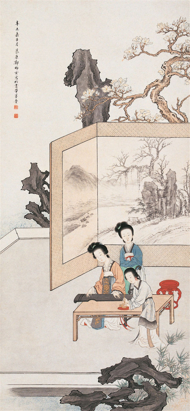 鄭慕康古代女子繪畫(huà)藝術(shù)作品