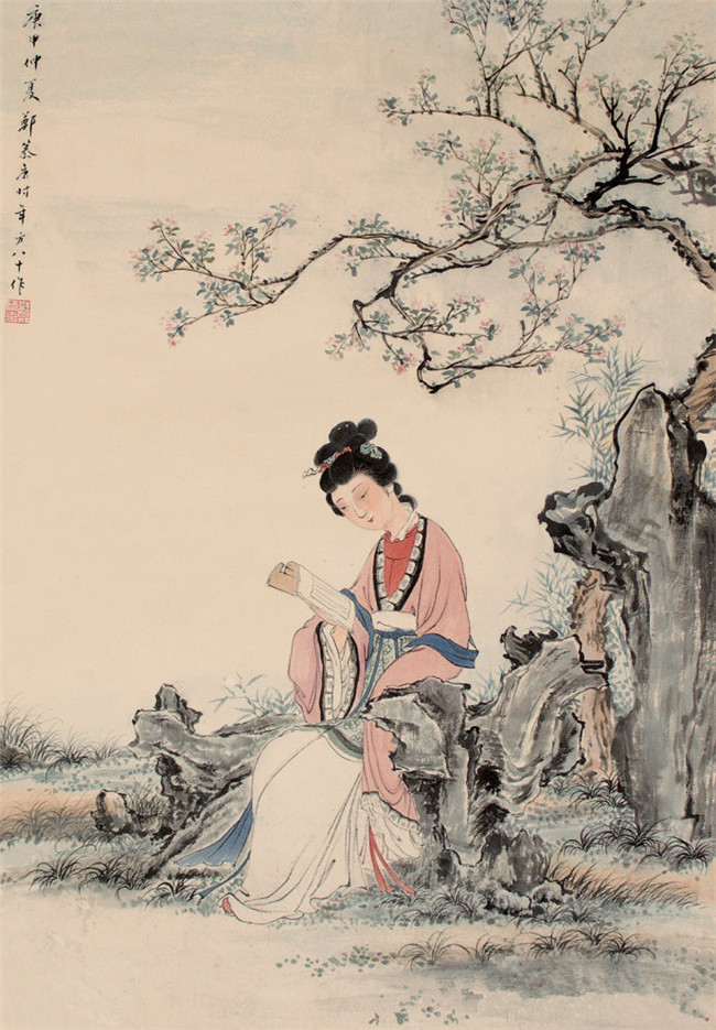 鄭慕康古代女子繪畫(huà)藝術(shù)作品