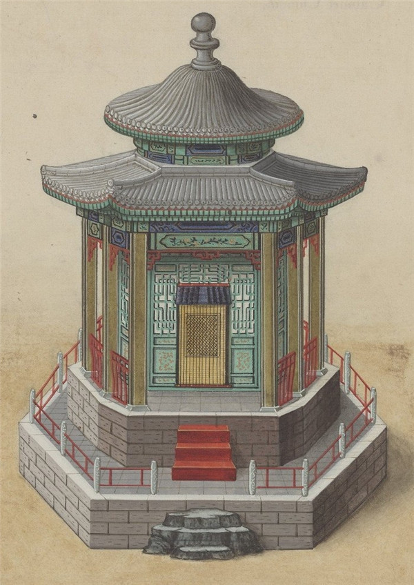 中國傳統(tǒng)建筑亭的手繪系列