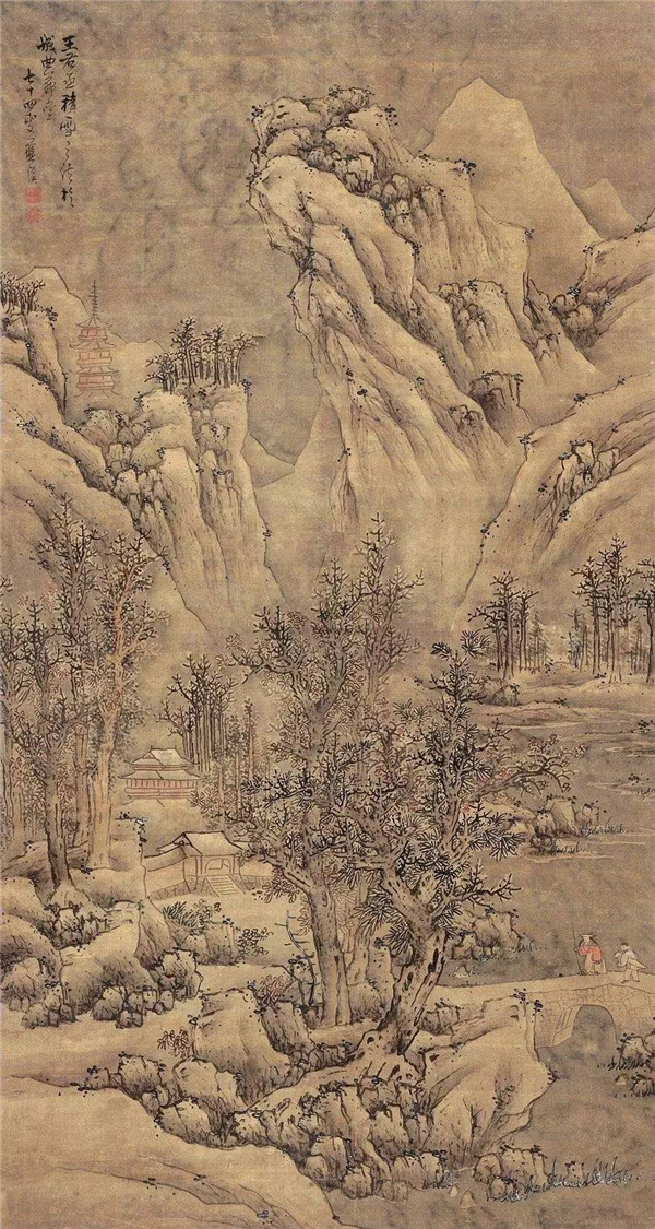明代古典國(guó)畫雪景山水