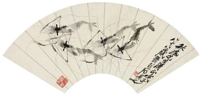 齊白石先生畫蝦的作品欣賞