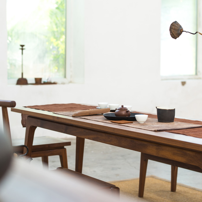 新中式實木茶桌椅組合，簡約現(xiàn)代客廳禪意茶臺