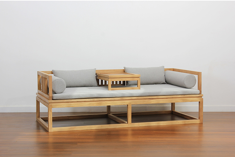 新中式老榆木羅漢床，免漆禪意床榻茶幾