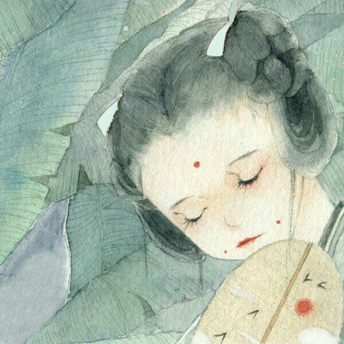 清雅風(fēng)格古典女生頭像，動漫水彩古風(fēng)頭像