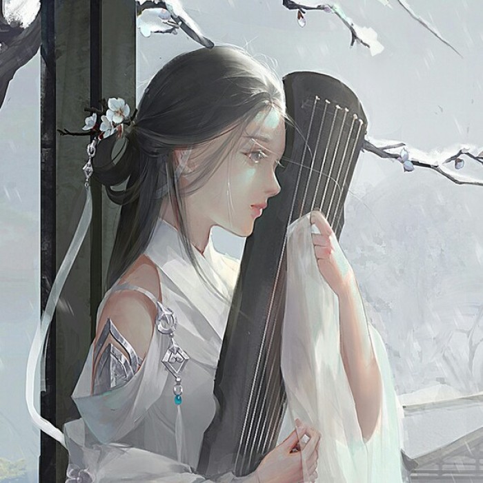 清雅風(fēng)格古典女生頭像，動漫水彩古風(fēng)頭像