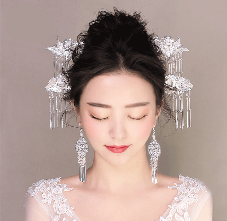 家佳樂文學(xué)銀白色步搖，新文藝復(fù)古發(fā)簪