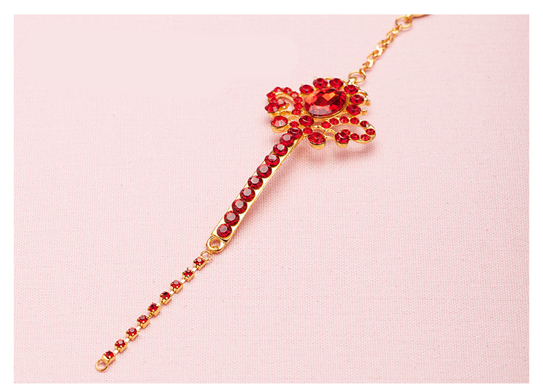 家佳樂文學頭飾紅色眉心墜，古風新娘妝額飾