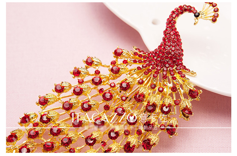 金色中式新娘鳳凰頭飾，盤發(fā)插梳敬酒服發(fā)飾