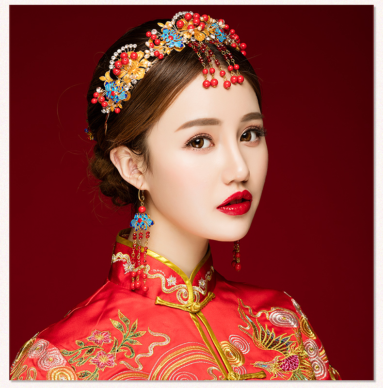 來唯美新娘古風額飾，皇冠結婚婚禮配飾