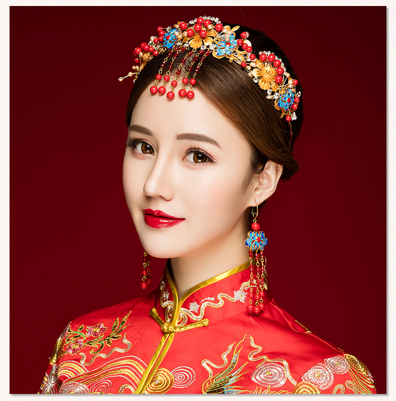 來唯美新娘古風額飾，皇冠結婚婚禮配飾